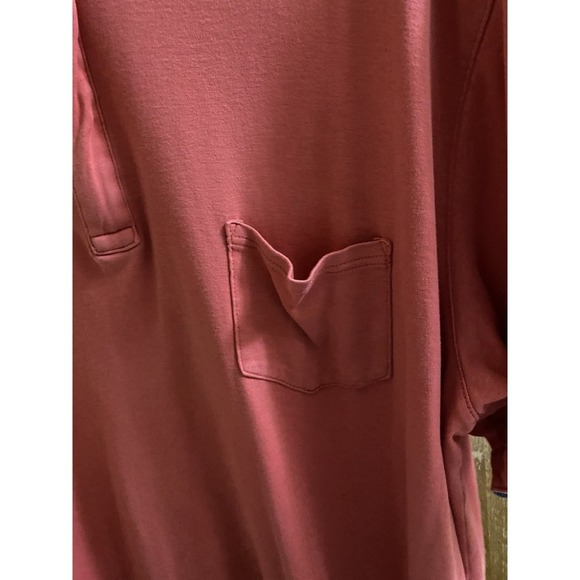 CLAIBORNE Cotton 1/4 Zip Neck Short Sleeve Polo Shirt XLT Pink Blue Fold Trim - Picture 5 of 11